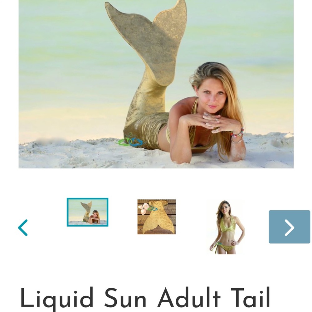 Adult MERMAID TAIL Golden - Swimmable!